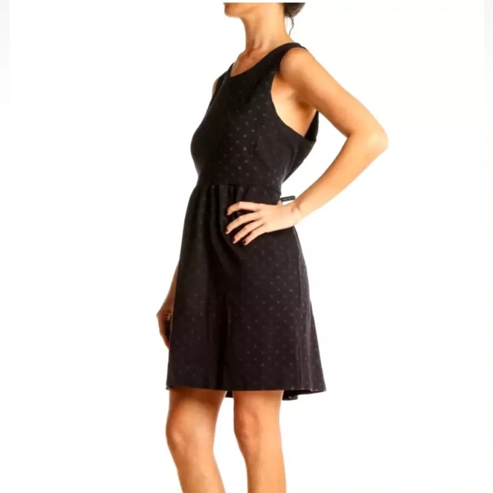 🟠J CREW Sleeveless Polka Dot Dress in Black/Black XS